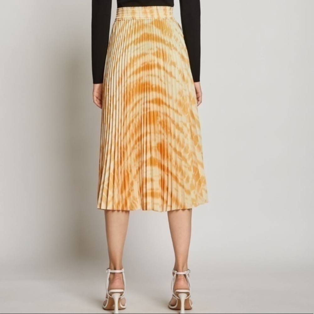 PROENZA SCHOULER White Label Yellow Printed Pleated Tie Dye Skirt - Picture 15 of 15